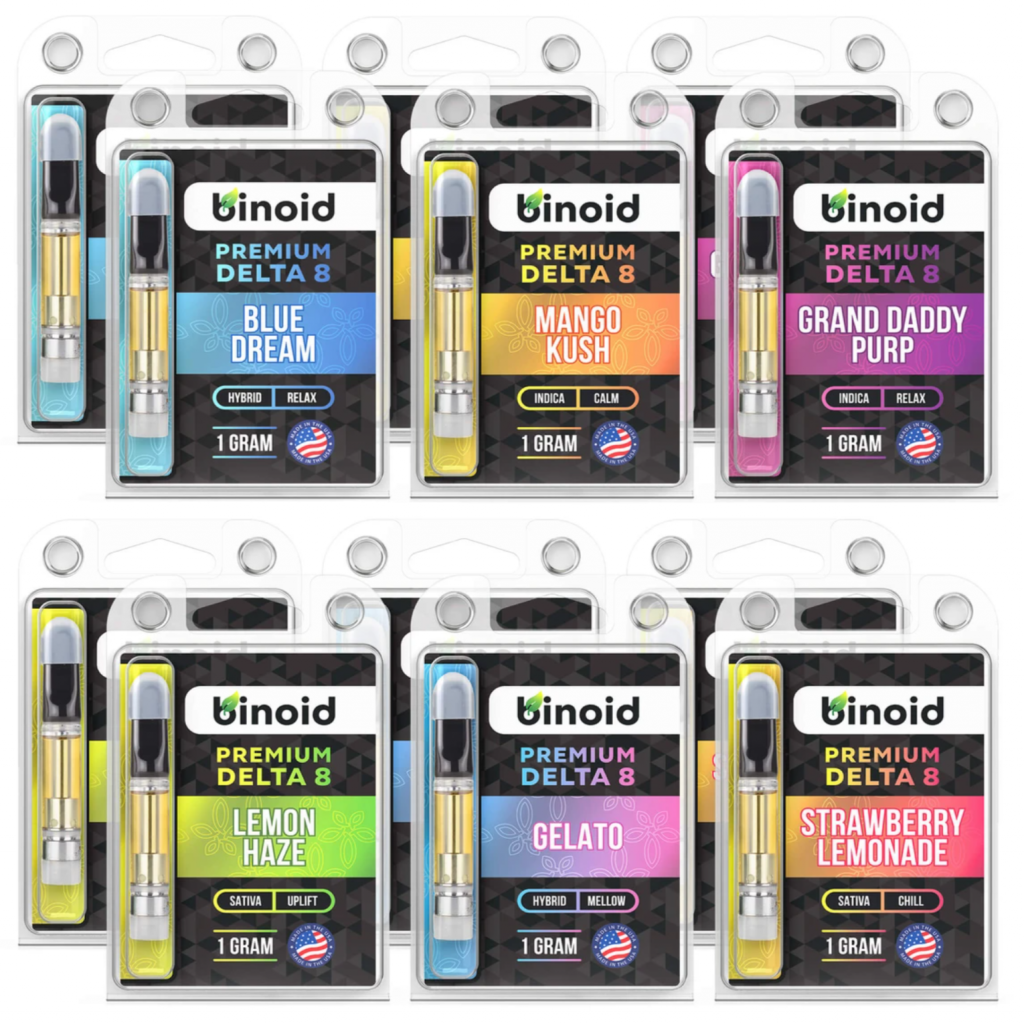 Binoid Premium Delta 8 Vape Cartridges - Coupon: Delta25