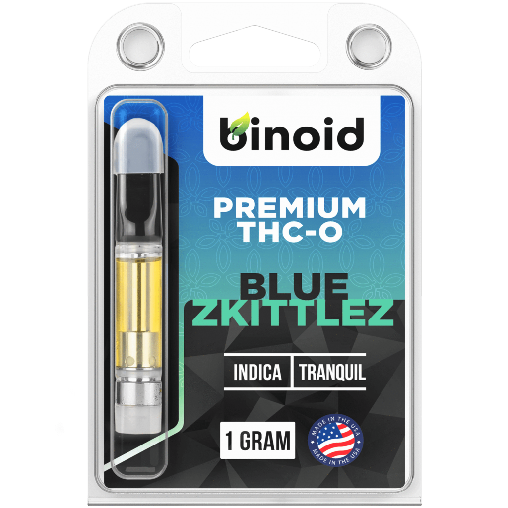 Blue Zkittlez THC-O vape cartridge - Indica