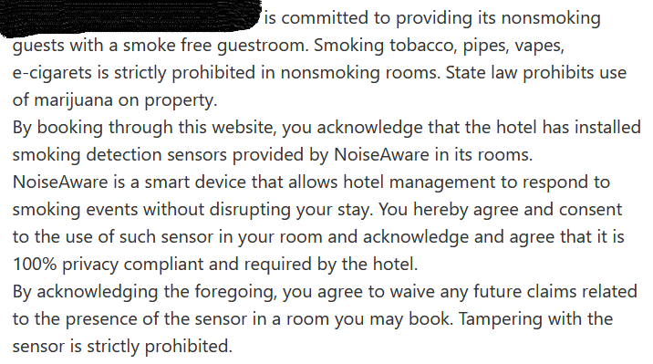 Hotel policy