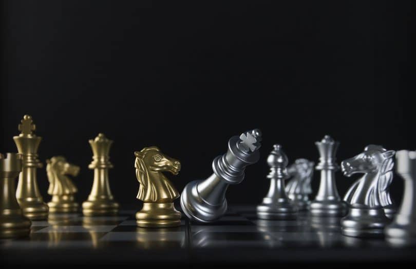Chess pieces represent legal vs black market